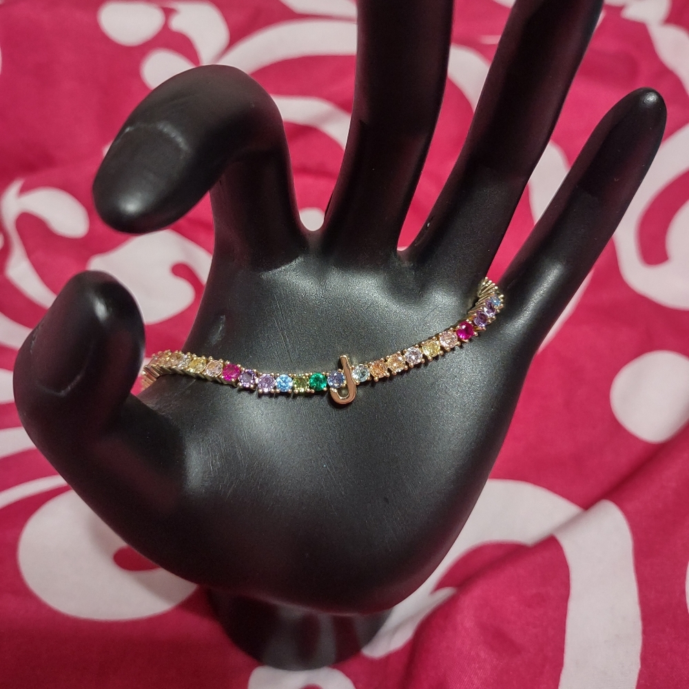 NWOT "J" Initial tennis bracelet